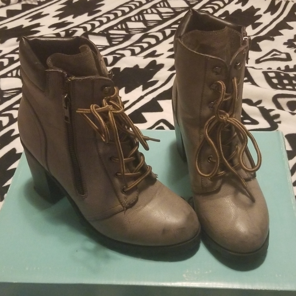 Heeled combat style boots
